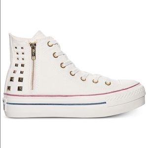 converse high top platform studded zip up shoes